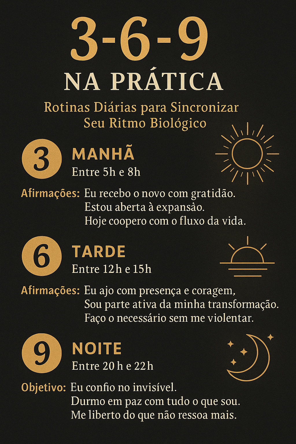 3‑6‑9 na Prática: Rotinas Diárias para Sincronizar Seu Ritmo Biológico